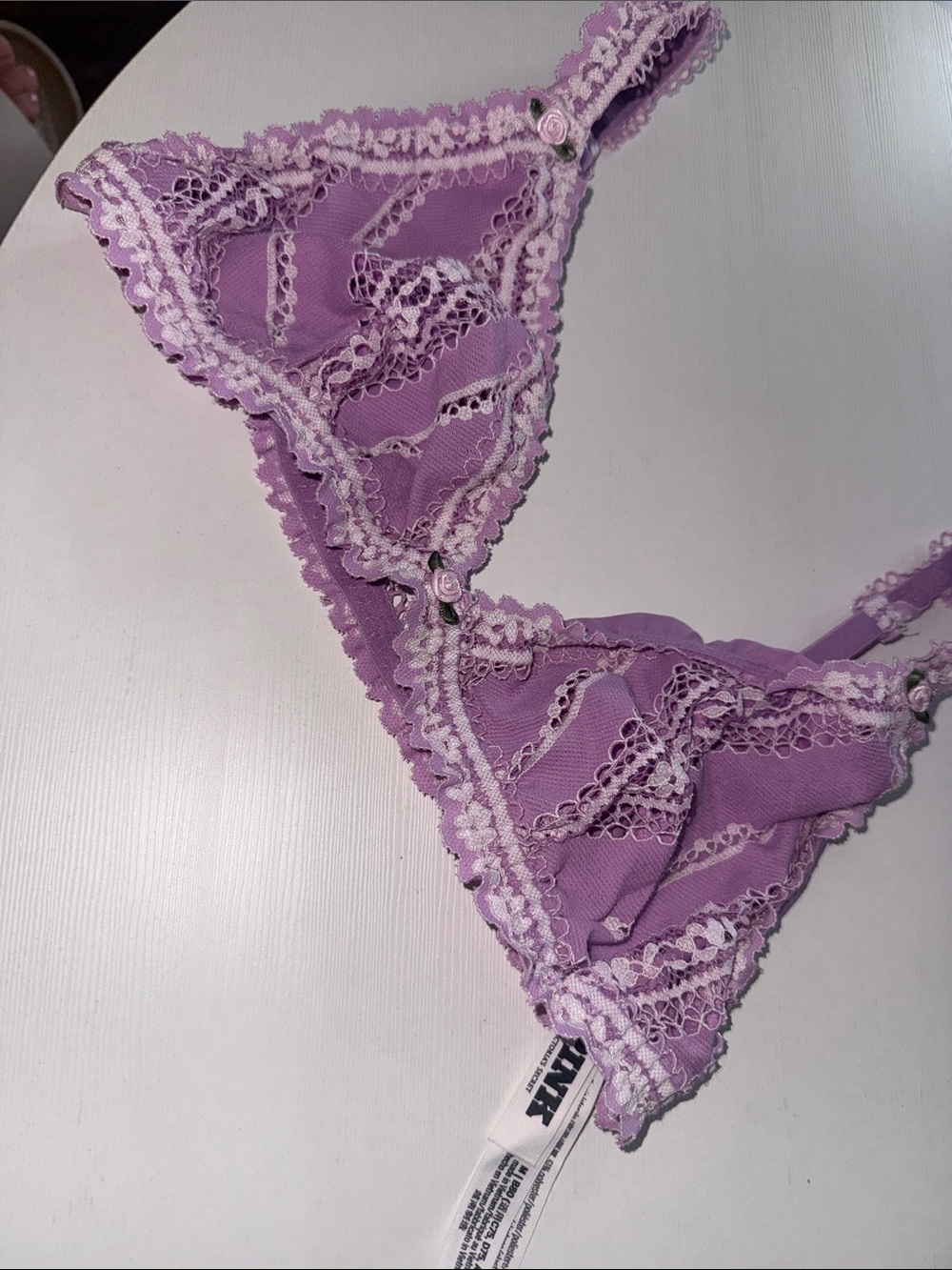 PINK Victoria's Secret Lavender Lace Triangle Bralette